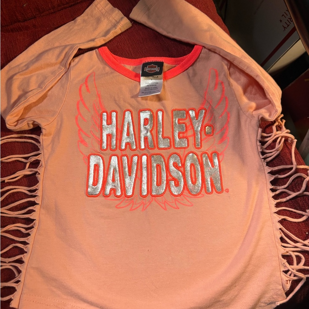 Harley-Davidson Kids Peach Long Sleeve Tee